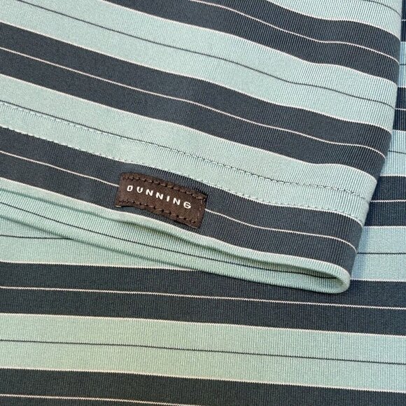 Dunning Golf Polo Shirt Mens Extra Large PGA Golf Club Blue Green Stripe Stretch - Picture 8 of 16